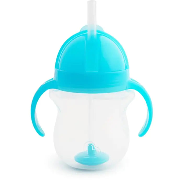 Munchkin Weighted Straw Sippy Cups for Toddlers 7oz Leak Proof Easy to Hold - Great toddler cups with straws Supports Straw-use Education Straw Cups (Blue)