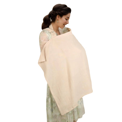 Breastfeeding Cover Breathable Breast Feeding Covers for Women Cotton Muslin Nursing Cover for Baby Breastfeeding (Khaki)