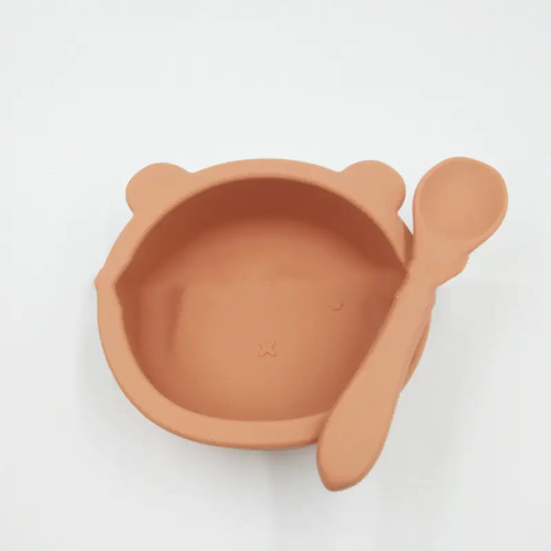 Suction Cup Anti-Fall Bear Silicone Baby Bowl for Kids