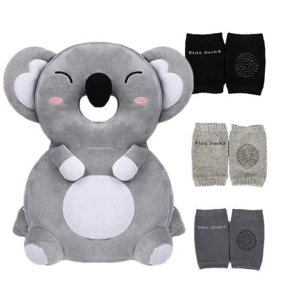 Feidoog Baby Head Protector Cushion Backpack with 3 Baby Knee Pads for Walking & CrawlingKoala