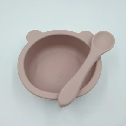 Suction Cup Anti-Fall Bear Silicone Baby Bowl for Kids