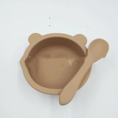 Suction Cup Anti-Fall Bear Silicone Baby Bowl for Kids