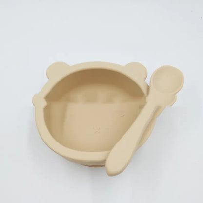Suction Cup Anti-Fall Bear Silicone Baby Bowl for Kids
