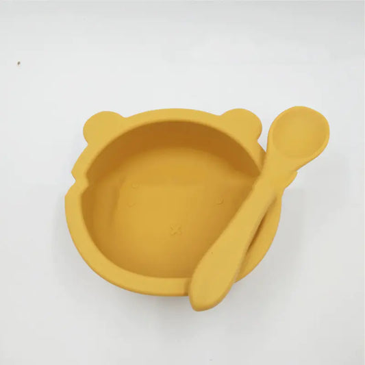Suction Cup Anti-Fall Bear Silicone Baby Bowl for Kids