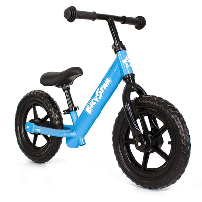 bicystar 12 inch Balance Bike for Toddlers 2-4 4.6lb Lightweight No Pedals Toddler Bicycle with Footrests Foam Tires Childrens Outdoor Toy for Little Boys Girls (Blue)