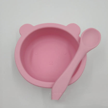 Suction Cup Anti-Fall Bear Silicone Baby Bowl for Kids