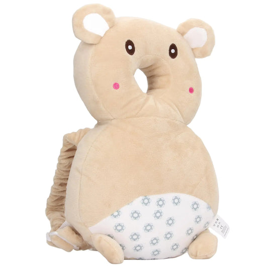 Baby Head Protector Backpack Cartoon Animal Head Cushion Pad Soft Breathable Adjustable with Strap Toddler Infant Head Protector Backpack Wear for Walking Crawling