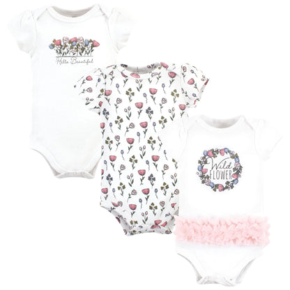 Hudson Baby Unisex Baby Cotton Bodysuits Wild Flower Tutu 6-9 Months