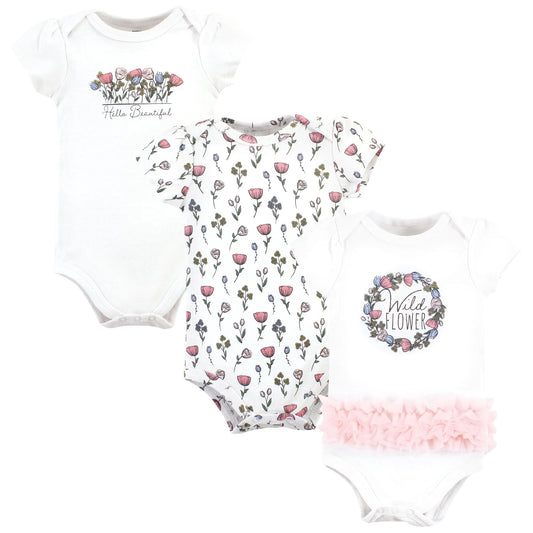 Hudson Baby Unisex Baby Cotton Bodysuits Wild Flower Tutu 6-9 Months