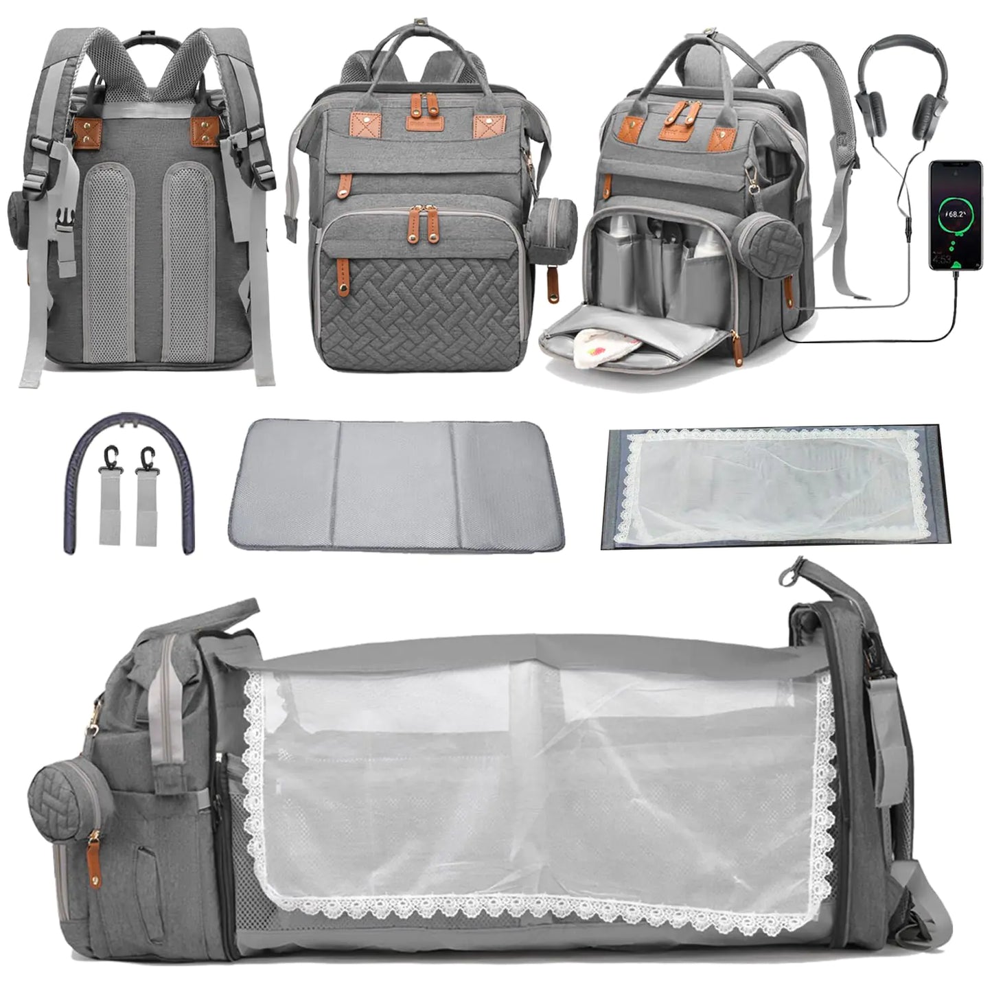 Diaper Bag Backpack Diaper Bag with Changing Station Backpack Diaper Bag Baby Bag for Mom Diaper Bag for Boys & Girls Large Diaper Bag with Changing Pad and USB Port Baby Registry Search