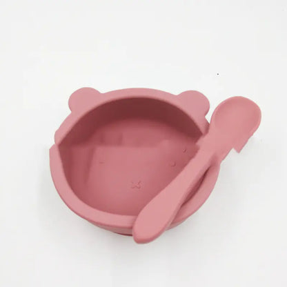 Suction Cup Anti-Fall Bear Silicone Baby Bowl for Kids